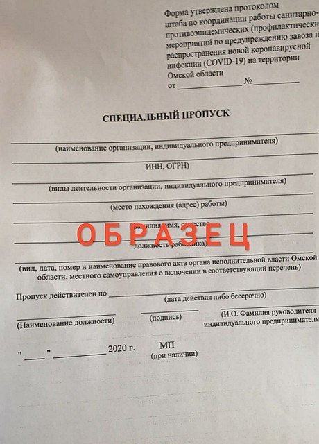 Так должен выглядеть пропуск для прохода или проезда по городу.