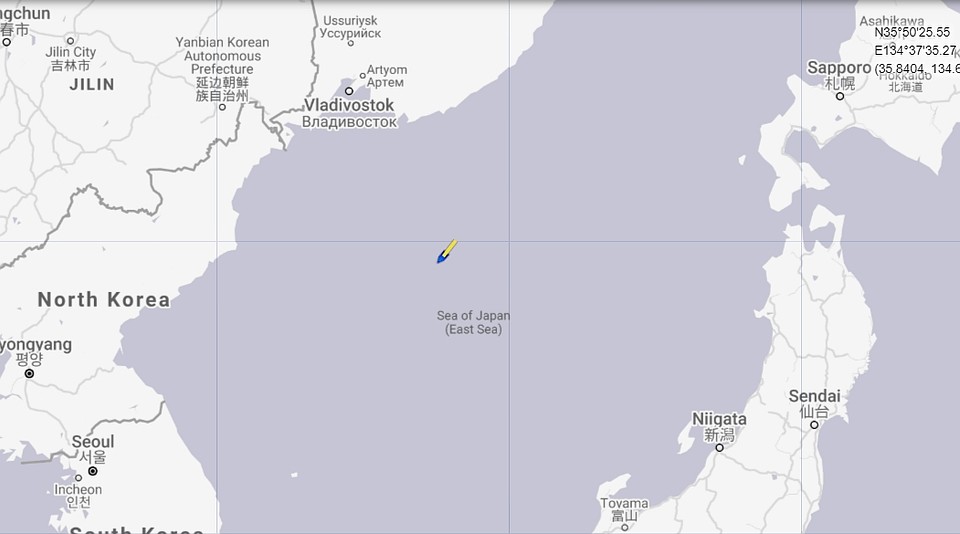 Лайнер взял курс на Пусан. Источник: marinetraffic.com