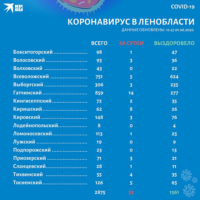 "Комсомолка" составила таблицу по заболеваемости в районах Ленобласти. Фото: Павел РОМАНОВ