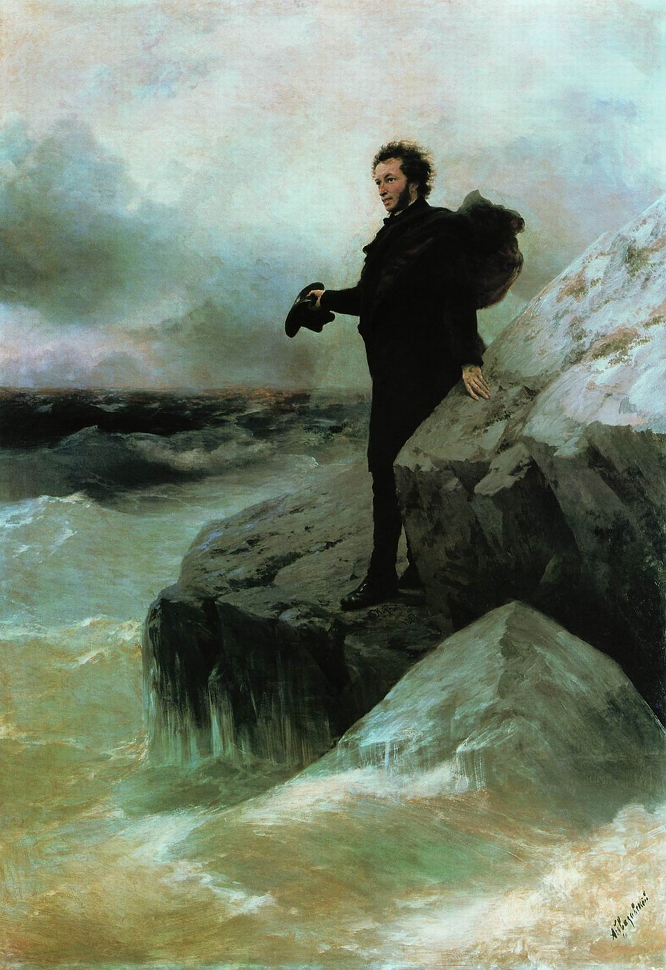 И. К. Айвазовский, И. Е. Репин. «Прощание Пушкина с морем». 1877. Всероссийский музей А. С. Пушкина, Санкт-Петербург.