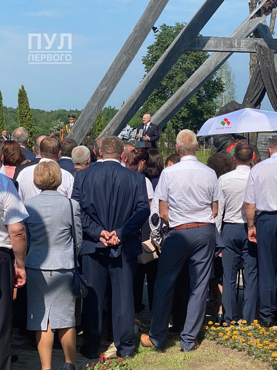 Президент выступил на открытии мемориального комплекса. Фото: Telegram "Пул Первого".