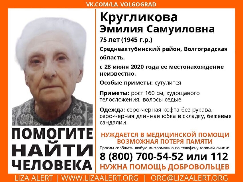 Ориентировка: Лиза Алерт