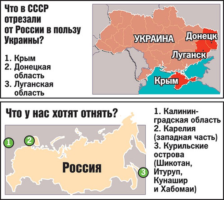 Что в СССР отрезали от России в пользу Украины
