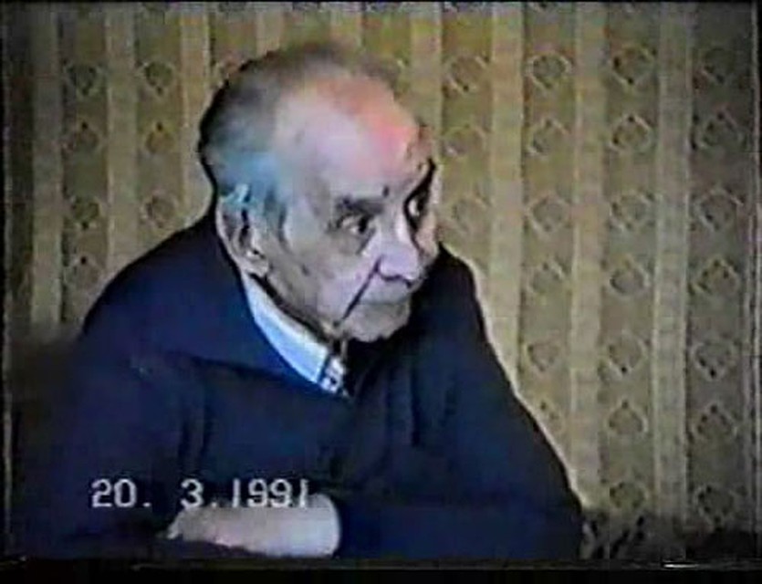 Генерал НКВД Дмитрий Токарев. Кадр из видеосъемки допроса. Именно на его показаниях была выстроена версия о массовых расстрелах поляков в Калинине и Катыни сотрудниками НКВД.
