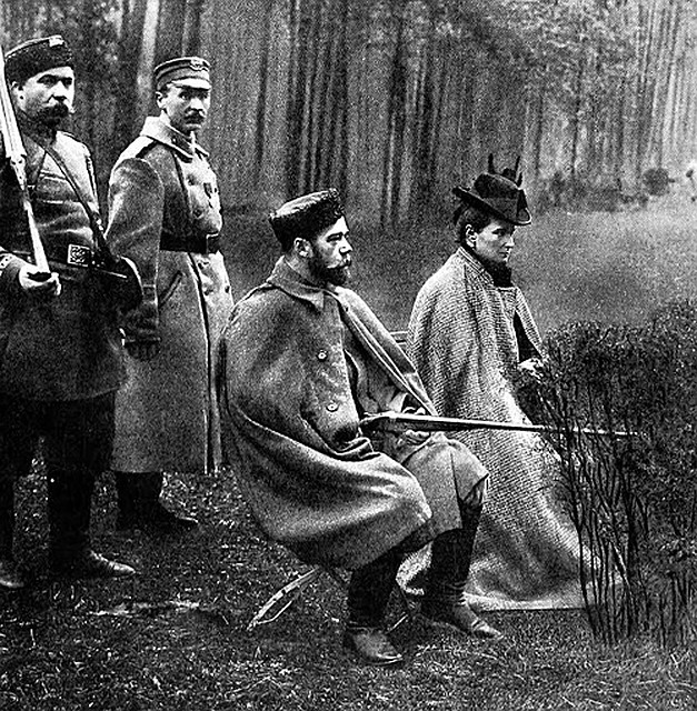 На охоте в Беловеже с супругой-императрицей