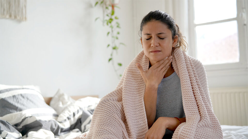 Красное горло у взрослых