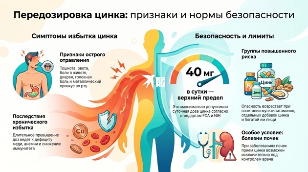 Признаки передозировки цинка
