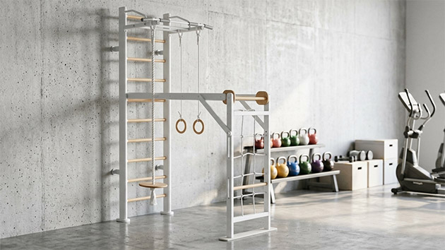 Perfetto sport Scala in legno 2 bianco-naturale PS-118. Фото: Татьяна Фадеева / Нейросеть