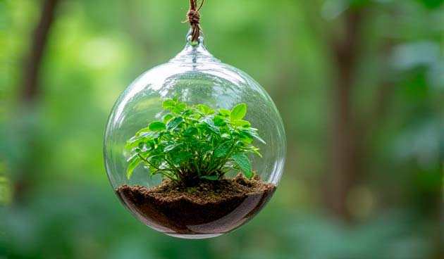 Декоративный подвесной флорариум