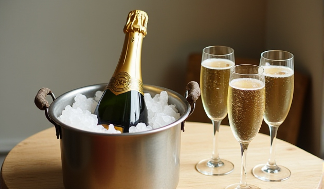 Шампанское с шиммером и ведерко для льда