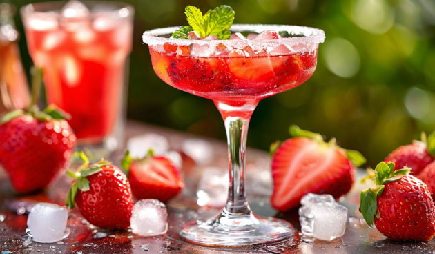 Коктейль с клубникой