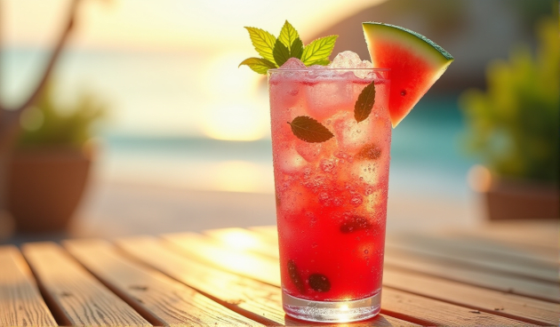Коктейль из арбуза и мяты