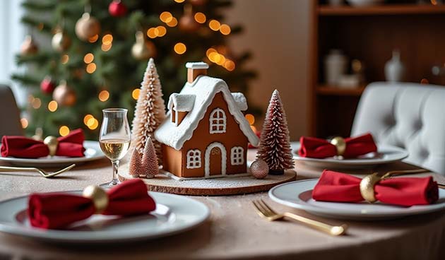 Красивые картинки, фото с новогодним оформлением столов для вдохновения