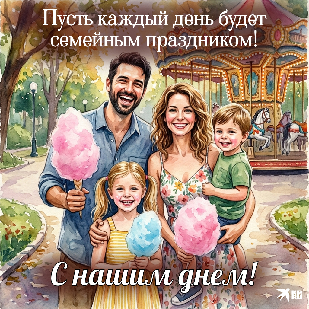 Красивые открытки на День семьи, любви и верности с поздравлениями