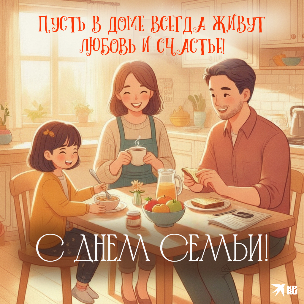 Красивые открытки на День семьи, любви и верности с поздравлениями