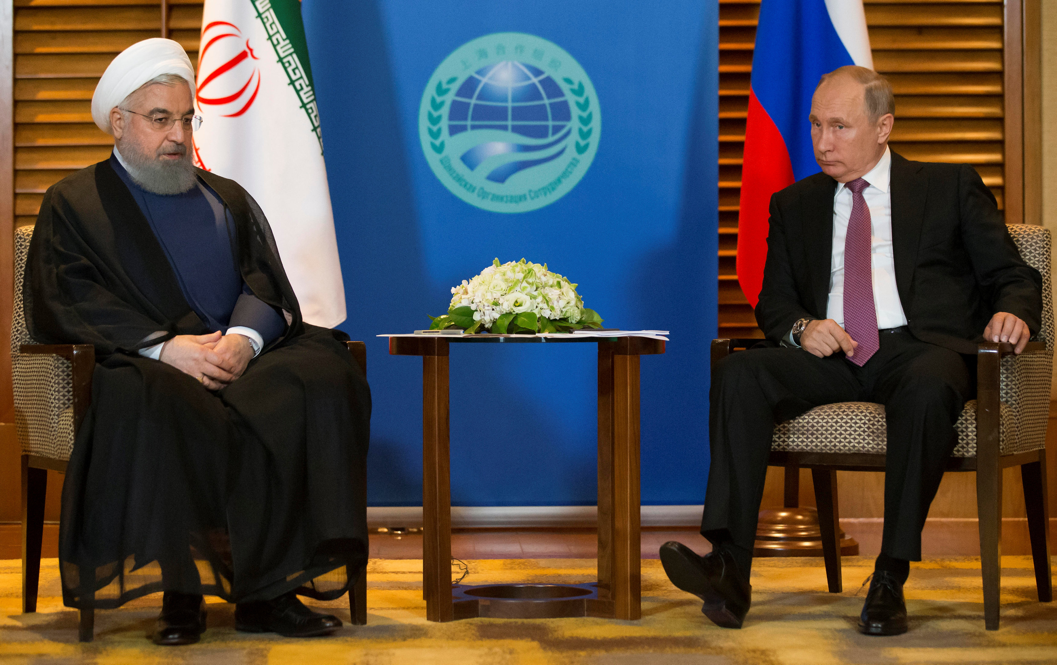 Президент Ирана Хасан Роухани и российский глава Владимир Путин