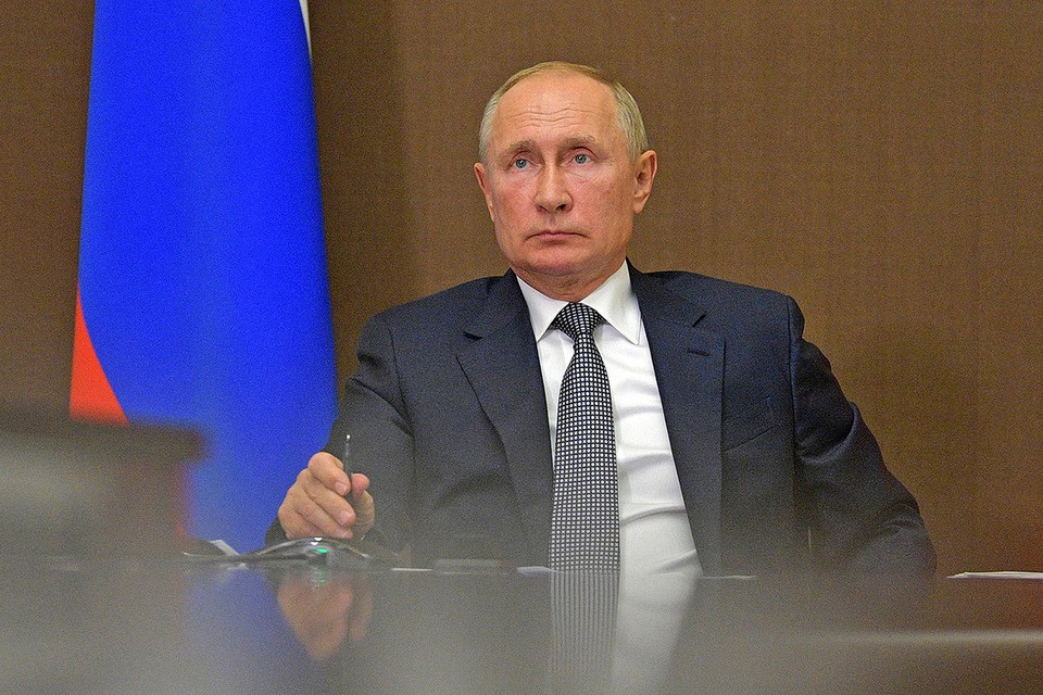 Президент РФ Владимир Путин в Ново-Огарево во время расширенного заседания президиума Госсовета 28 сентября. Фото: Алексей Дружинин/пресс-служба президента РФ/ТАСС