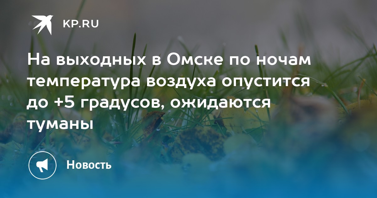 На выходных в Омске по ночам температура воздуха опустится до +5 градусов, ожидаются туманы - Vimarsana News