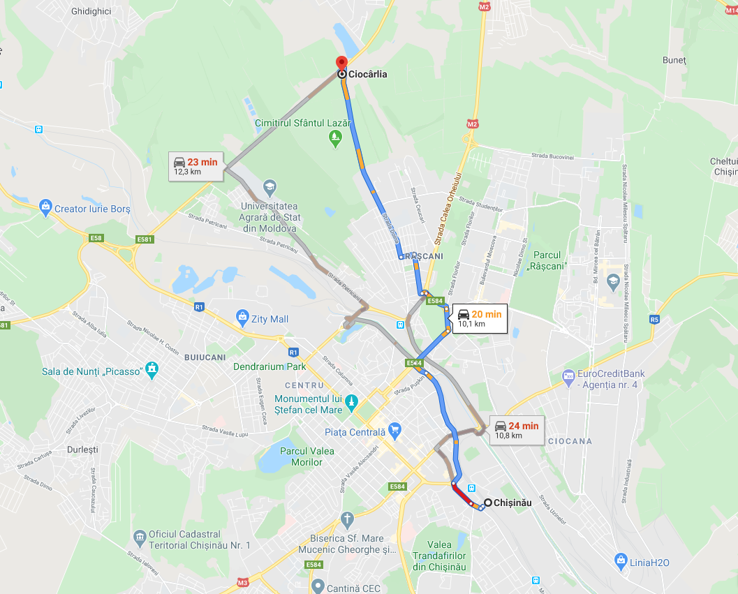 Как добраться в Зону отдыха Ciocîrlia