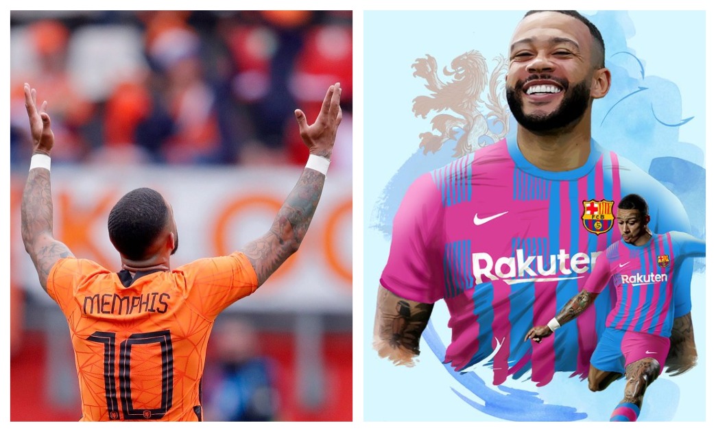 Мемфис Депай теперь играет за «Барселону». ФОто: Соцсети Депая, Твиттер ФК «Барселона»
