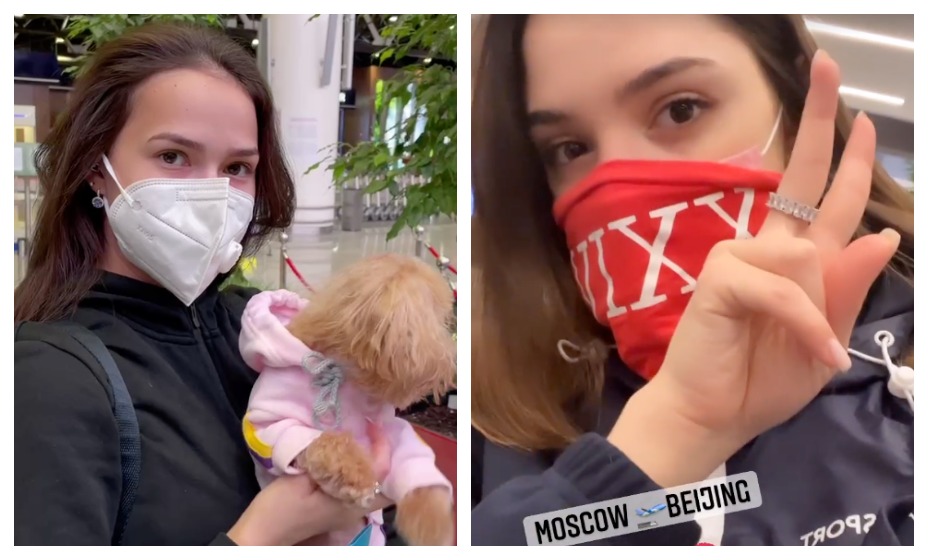 Загитова и Медведева направились в Пекин. Фото: Telegram ОКР, Instagram Евгении Медведевой