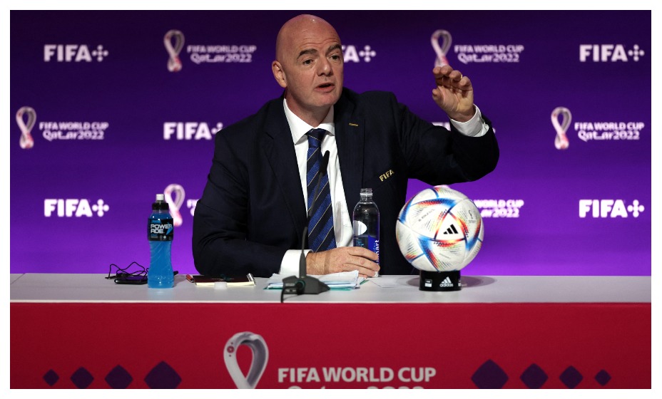 Джанни Инфантино выступил в Катаре. Фото: Reuters