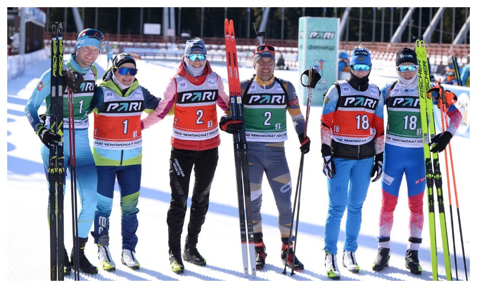 Виктория Сливко и Евгений Гараничев стали победителями смешанной эстафеты. Фото: соцсети СБР