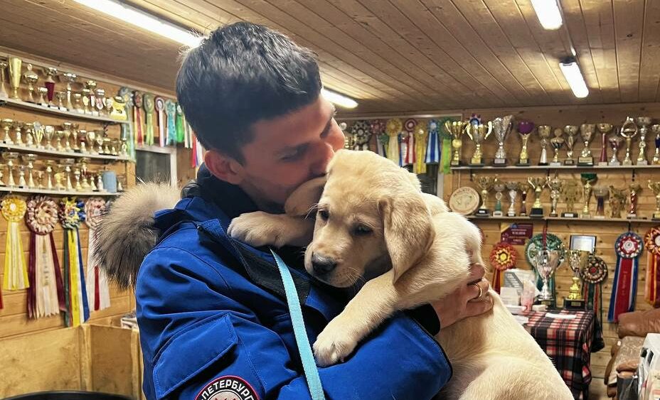 Никита Серебряков завел собаку после «сухаря» с ЦСКА. Фото: Telegram-канал СКА