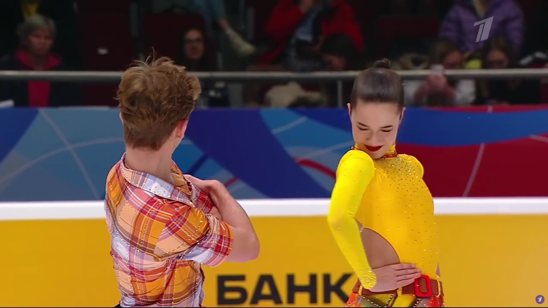 Анна Щербакова и Егор Гончаров. Фото: стоп-кадр прямого эфира 